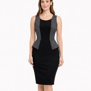 NWT XOXO Junior Sleeveless Peplum Dress in Black & White Size 13/14